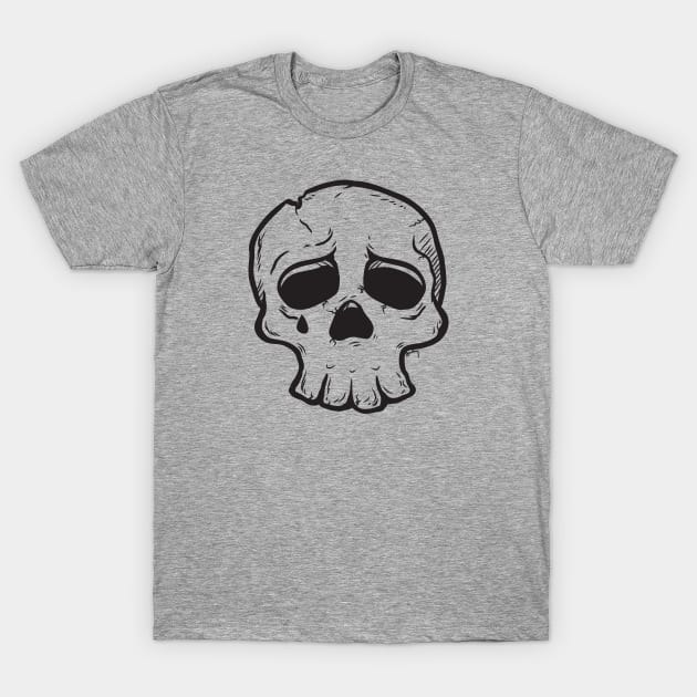 Mr Sad Skull T-Shirt by BrayInk